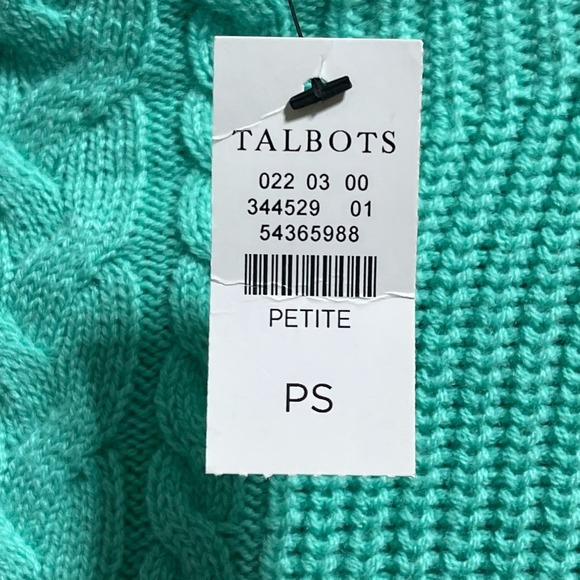 Talbots Lambswool Cable Knit Mock Neck Pull Over Sweater Women's Small Petite - Picture 4 of 6